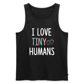 NICU Nurse Love Tiny Humans - Neonatal Nurse Outfi - Men's Premium Organic Tank Top - black - Front - AI Model Male 178 light (178cm)