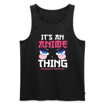 It's an Anime thing you wouldn't understand with A - Men's Premium Organic Tank Top - black - Front - AI Model Male 178 light (178cm)
