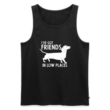 Dachshund I've Got Friends in Low Places Cute Dogd - Men's Premium Organic Tank Top - black - Front - AI Model Male 178 light (178cm)