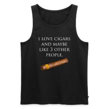 Ich liebe Zigarren & vielleicht 3 andere Leutealedrinkginteq - Männer Premium Bio Tank Top - Schwarz - Vorne - AI Model Male 178 light (178cm)