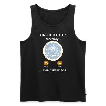 Das Kreuzfahrtschiff ruft und ich muss auf eine Tee-Kreuzfahrt gehen - Männer Premium Bio Tank Top - Schwarz - Vorne - AI Model Male 178 light (178cm)