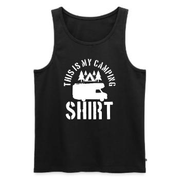 Ceci est ma chemise de camping - Débardeur bio Premium Homme - noir - Devant - Michal (187cm)
