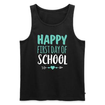 Happy First Day Of School T-Shirt Lehrer Schüler - Männer Premium Bio Tank Top - Schwarz - Vorne - AI Model Male 178 light (178cm)