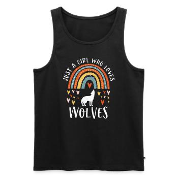 Just A Girl Who Loves Wolves Rainbow Gifts For Wol - Men's Premium Organic Tank Top - black - Front - Michal (187cm)