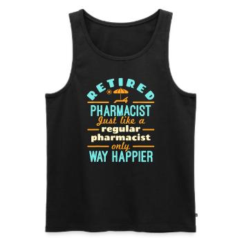 Pharmacien retraité Pharmacie Pharm.D Voie de retraite - Débardeur bio Premium Homme - noir - Devant - Michal (187cm)