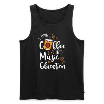 I Turn Coffee Into Music Education Music Teacher G - Men's Premium Organic Tank Top - black - Front - AI Model Male 178 light (178cm)