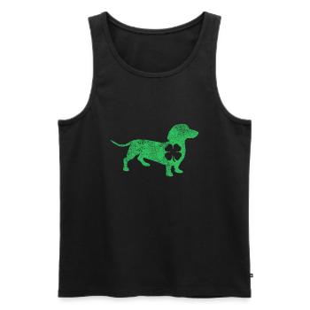 Dackelhund Shamrock St. Patrick's Day Saint Pad - Männer Premium Bio Tank Top - Schwarz - Vorne - Michal (187cm)