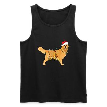 Weihnachten Golden Retriever Frohes Neues Jahr Geschenk für - Männer Premium Bio Tank Top - Schwarz - Vorne - Michal (187cm)