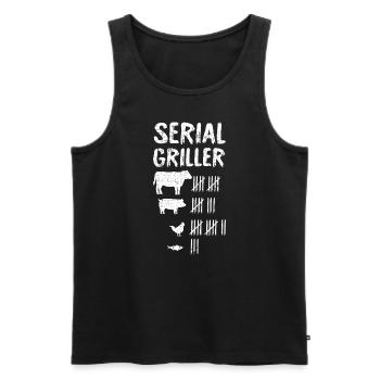 Seriengriller Vatertag Lustiger Grill BB - Männer Premium Bio Tank Top - Schwarz - Vorne - AI Model Male 178 light (178cm)