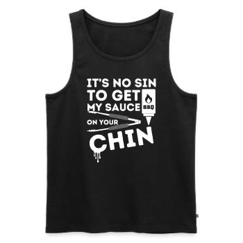 It's No Sin To Get My Sauce Funny BBQ Smoker Barbe - Men's Premium Organic Tank Top - black - Front - Michal (187cm)
