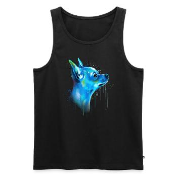 Cute Chihuahua Watercolor Painting Art - Men's Premium Organic Tank Top - black - Front - Michal (187cm)