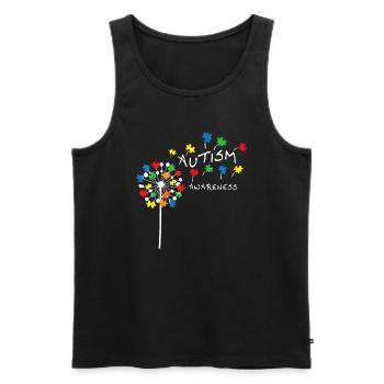 Löwenzahn Puzzle Teil Cool Autismus Bewusstsein Geschenk - Männer Premium Bio Tank Top - Schwarz - Vorne - AI Model Male 178 light (178cm)