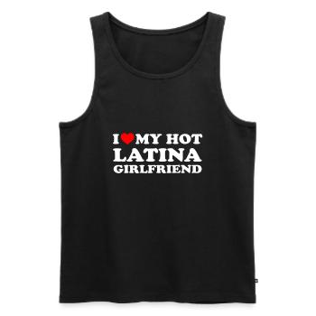 Ich liebe meine heiße Latina-Freundin I Heart My Hot Lat - Männer Premium Bio Tank Top - Schwarz - Vorne - AI Model Male 178 light (178cm)