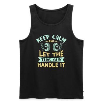 Keep Calm Cars Wheel Fix Dad Geschenk - Tire Guy - Männer Premium Bio Tank Top - Schwarz - Vorne - AI Model Male 178 light (178cm)