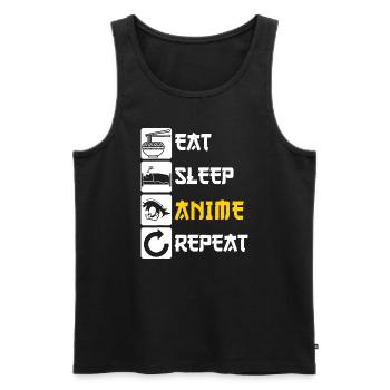 Eat Sleep Anime Repeat | Manga Japan Saying Cospla - Men's Premium Organic Tank Top - black - Front - Michal (187cm)