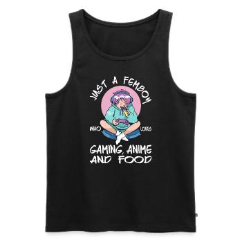 Femboy Outfit - Anime Gaming Femboy Top - Sissiesn - Männer Premium Bio Tank Top - Schwarz - Vorne - Michal (187cm)
