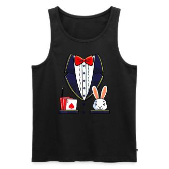 Magician Costume Halloween Magic Show Men Women Ki - Men's Premium Organic Tank Top - black - Front - AI Model Male 178 light (178cm)