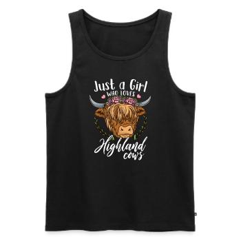 Vache écossaise des Highlands juste une fille qui aime Highla - Débardeur bio Premium Homme - noir - Devant - Michal (187cm)
