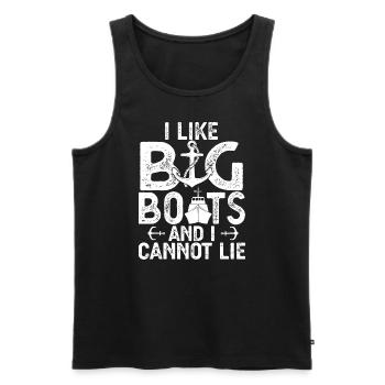 J’aime les gros bateaux et je ne peux pas mentir drôle de croisière shi - Débardeur bio Premium Homme - noir - Devant - Michal (187cm)