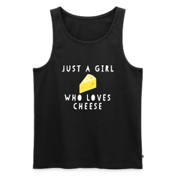 Just A Girl Who Loves Cheese Funny Women Sayingche - Men's Premium Organic Tank Top - black - Front - Michal (187cm)