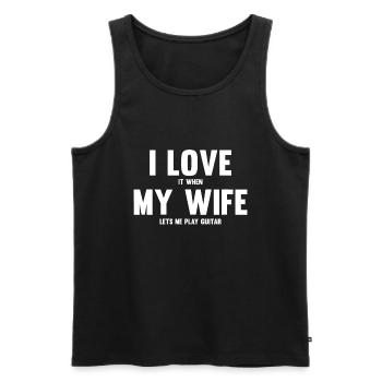J’adore quand ma femme me laisse jouer de la guitaredadda - Débardeur bio Premium Homme - noir - Devant - Michal (187cm)