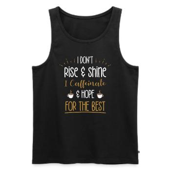 I Caffeinate & Hope For The Best - Funny Coffee Lo - Männer Premium Bio Tank Top - Schwarz - Vorne - Michal (187cm)