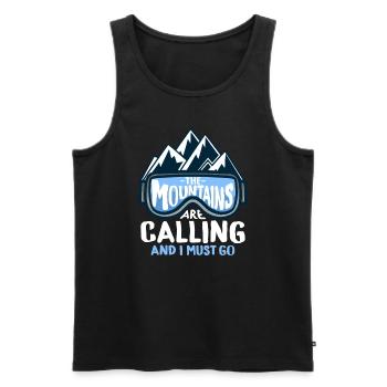 Les montagnes m’appellent et je dois y aller en hiver - Débardeur bio Premium Homme - noir - Devant - Michal (187cm)
