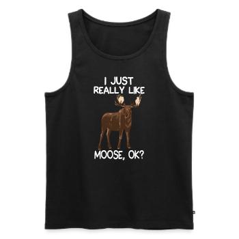 Ich mag einfach Elch lustig Elch Liebhaber Zitat - Männer Premium Bio Tank Top - Schwarz - Vorne - AI Model Male 178 light (178cm)