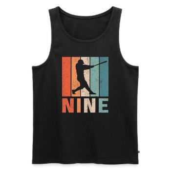9. Geburtstag Retro Baseballspieler Jungen Kinder 9 ja - Männer Premium Bio Tank Top - Schwarz - Vorne - Michal (187cm)