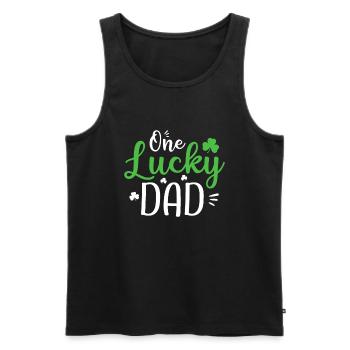 Une idée de papa chanceux, St Patricks Day Funny Daddy Gi - Débardeur bio Premium Homme - noir - Devant - Michal (187cm)
