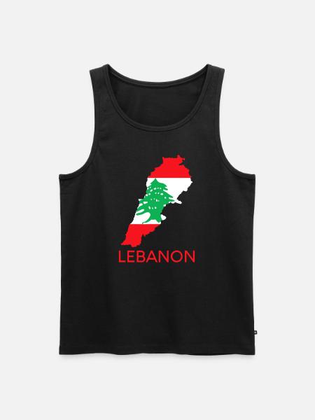 Libanon Flag Cedar Tree Beirut Libanesiske arabiske Ara - Herre Premium økologisk tanktop - sort