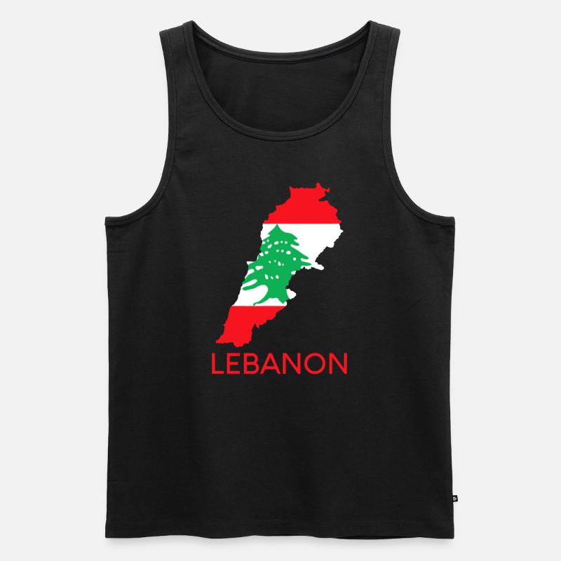 Liban Drapeau Cèdre Beyrouth Arabe libanais Ara - Débardeur bio Premium Homme - noir