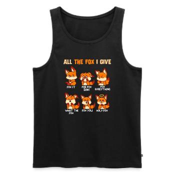 Look At All The Fox I Give Funny Red Foxes No Foxa - Men's Premium Organic Tank Top - black - Front - AI Model Male 178 light (178cm)