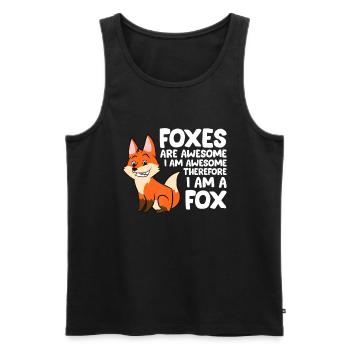 Foxes Are Awesome I am Awesome Therefore I am A Fo - Men's Premium Organic Tank Top - black - Front - Michal (187cm)
