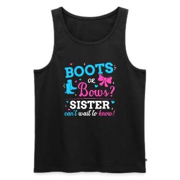 Gender reveal boots or bows sister matching baby p - Men's Premium Organic Tank Top - black - Front - AI Model Male 178 light (178cm)