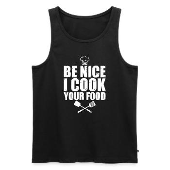 Lustiger Koch für Männer Frauen Koch Konditor Kulinarik - Männer Premium Bio Tank Top - Schwarz - Vorne - AI Model Male 178 light (178cm)