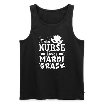 Infirmière Mardi Gras Scrub Top RN ICU PACU NICU ER CNA - Débardeur bio Premium Homme - noir - Devant - Michal (187cm)