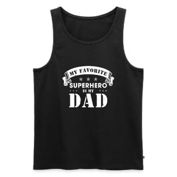 Mein Lieblings-Superheld ist mein Vater lustiger Vatertag - Männer Premium Bio Tank Top - Schwarz - Vorne - Michal (187cm)