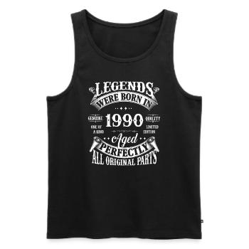 32nd Birthday Vintage Legends Born In 1990 32 Year - Men's Premium Organic Tank Top - black - Front - AI Model Male 178 light (178cm)