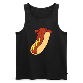 Hotdog Lover Hotdog Dachshund Hot Dogvalentinesval - Men's Premium Organic Tank Top - black - Front - Michal (187cm)