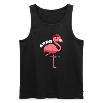 Karibik Freibeuter Seedieb Mädchen Flamingo Pirat - Männer Premium Bio Tank Top - Schwarz - Vorne - AI Model Male 178 light (178cm)