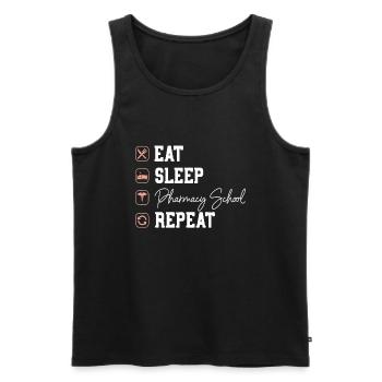 Apotheke Schule Essen Schlaf Wiederholung - Future Pharmaci - Männer Premium Bio Tank Top - Schwarz - Vorne - AI Model Male 178 light (178cm)