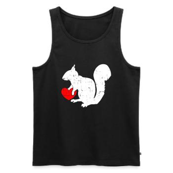 Eichhörnchenherz Valentinstag Süße V-Day Love Boys - Männer Premium Bio Tank Top - Schwarz - Vorne - AI Model Male 178 light (178cm)