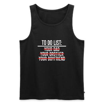 To-Do-Liste Ihre Papa-Idee MATCHING WITH To-Do-Liste - Männer Premium Bio Tank Top - Schwarz - Vorne - AI Model Male 178 light (178cm)