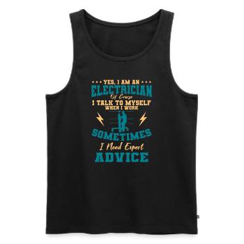 Electrician Electricity Lineman Wiring Electrical - Men's Premium Organic Tank Top - black - Front - AI Model Male 178 light (178cm)