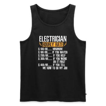 Elektriker Stundensatzelektriker Stundensatz ele - Männer Premium Bio Tank Top - Schwarz - Vorne - AI Model Male 178 light (178cm)