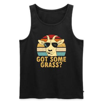Goat Some Grass? Funny Goat Farmerorganicfarmfarme - Men's Premium Organic Tank Top - black - Front - Michal (187cm)