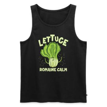 Lettuce Romaine Calm Mindfulness Vegan Yoga Lover - Men's Premium Organic Tank Top - black - Front - AI Model Male 178 light (178cm)