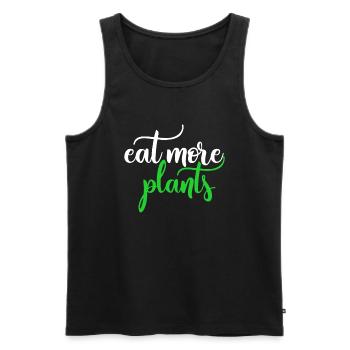 Iss mehr Pflanzen Veganes WFPB auf pflanzlicher Basis - Männer Premium Bio Tank Top - Schwarz - Vorne - AI Model Male 178 light (178cm)