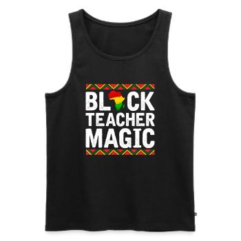 Schwarzer Lehrer Magie Afroamerikaner Schwarze Geschichte - Männer Premium Bio Tank Top - Schwarz - Vorne - Michal (187cm)